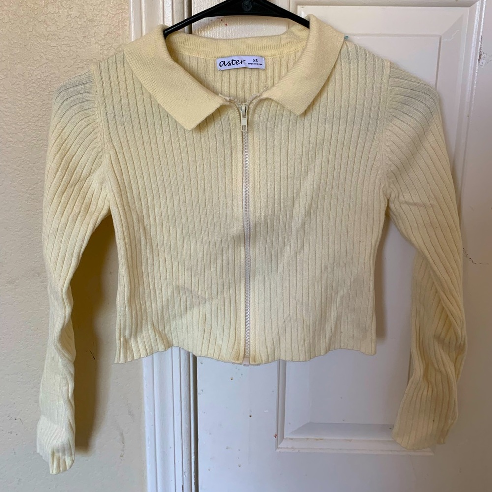 Zip up ribbed jacket